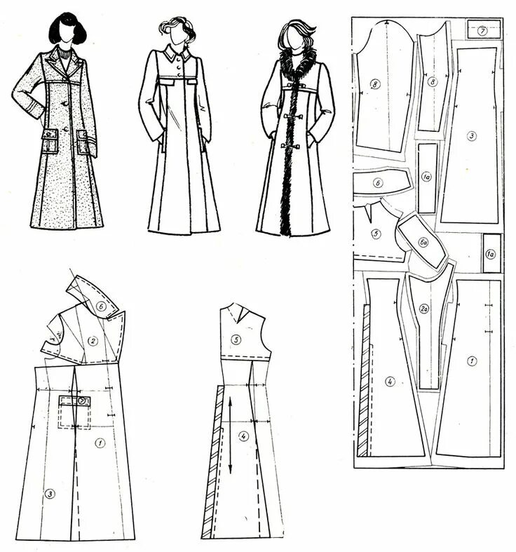 Плащ женский выкройка бесплатно 7. Конструктивная разработка моделей верхней одежды 1985 Азарова М.Н. - Женская 