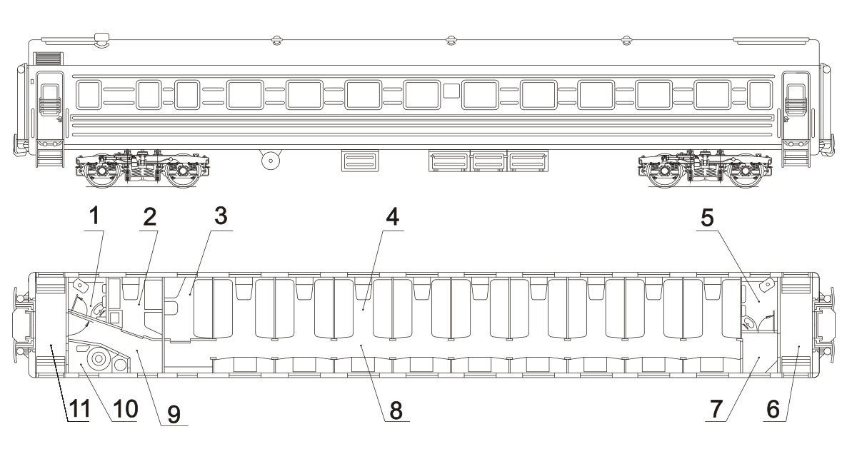 Плацкартный вагон фото схема Файл:Platz-Karte passenger car.svg - Википедия