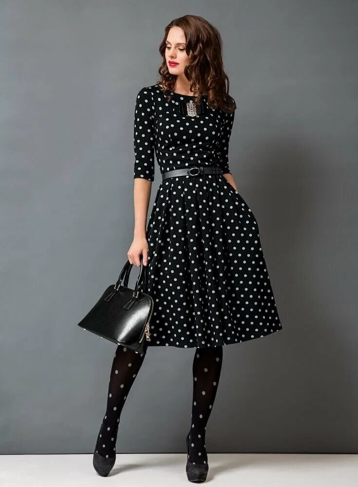 Платье черное в белый горошек фото Платье в горошек - стильный тренд сезона Glamiss Дзен