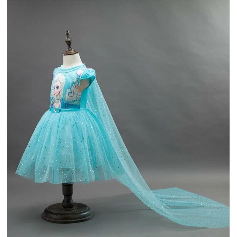 Платье эльзы фото Купить Модное платье с блестками для девочек, детская юбка, платье принцессы, ве
