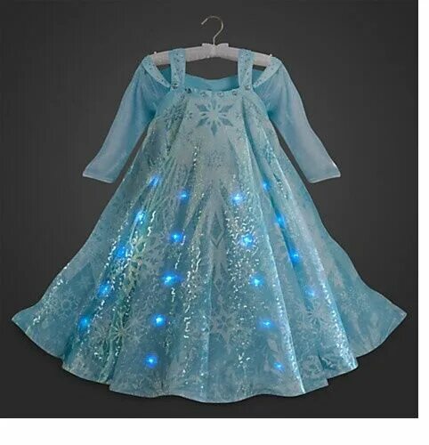 Платье эльзы фото Disney Store Authentic FROZEN Elsa Deluxe Light Up Costume Dress Size 8 10 NWT e