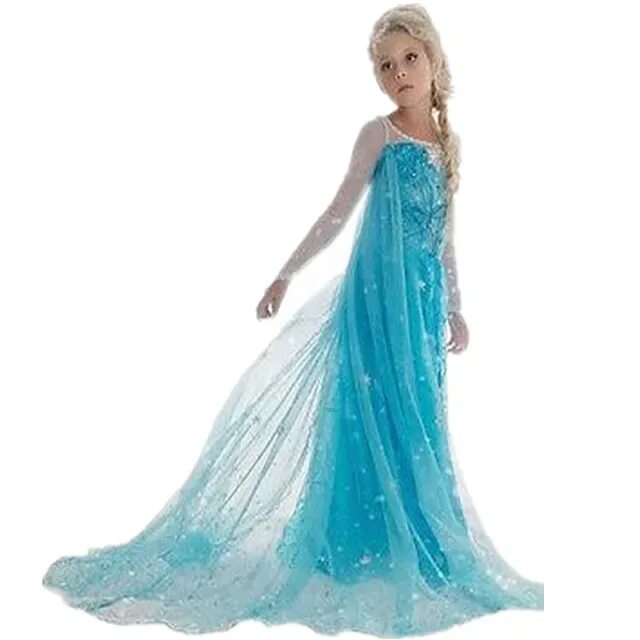 Платье эльзы из холодного сердца фото Детское платье для девочек, костюм принцессы для косплея на Хэллоуин и вечеринку