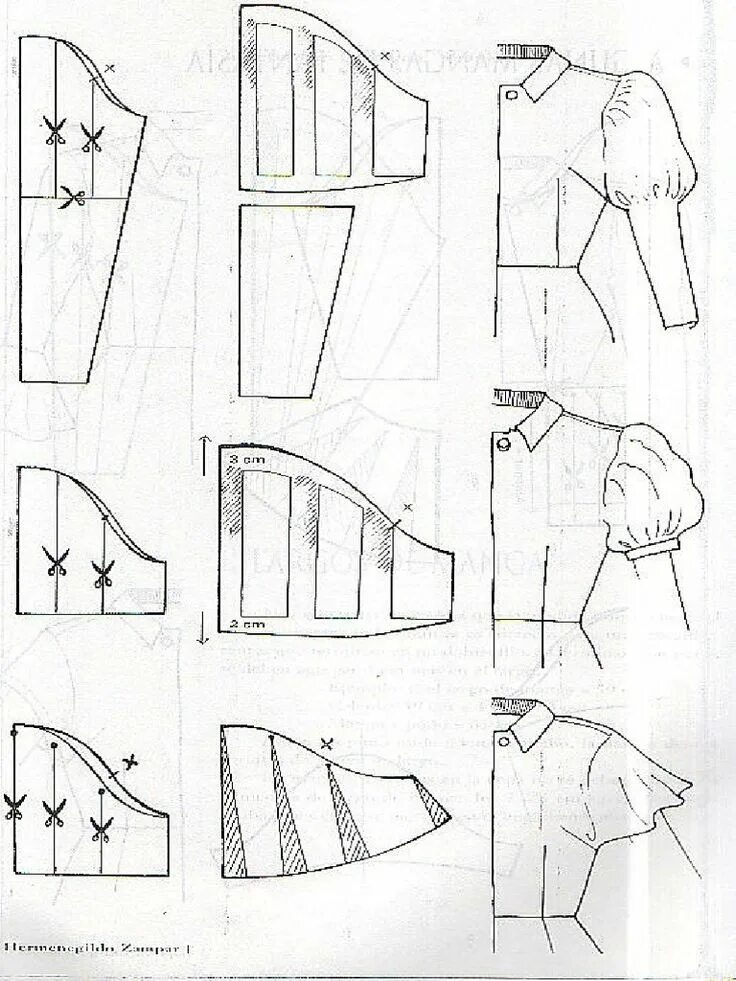 Платье фонарик выкройки CURSO CORTE Y COFECCION PARTE 2 Patrones de costura clásicos, Patrón de mangas, 