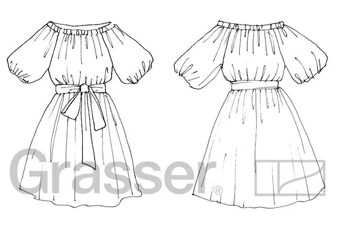 Платье фонарик выкройки Платье для девочки, бесплатная выкройка Grasser № 169 скачать бесплатно в 2021 г