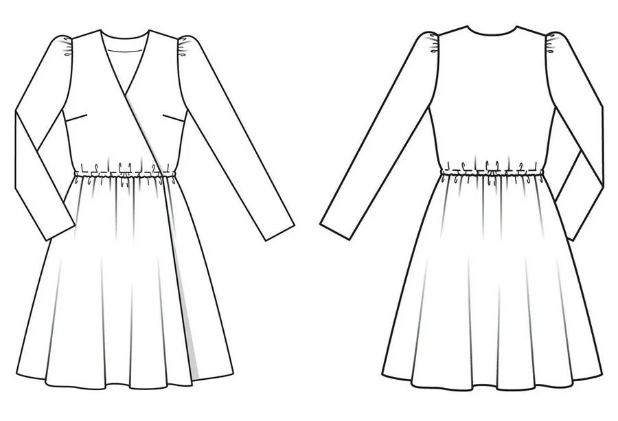 Платье фонарик выкройки Выкройка месяца: изящное платье с эффектом запаха на раннюю осень - BurdaStyle.r