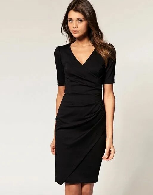 Платье фото Wrap Dress in Ponti Pencil Wrap dress, Dresses, Classic black dress