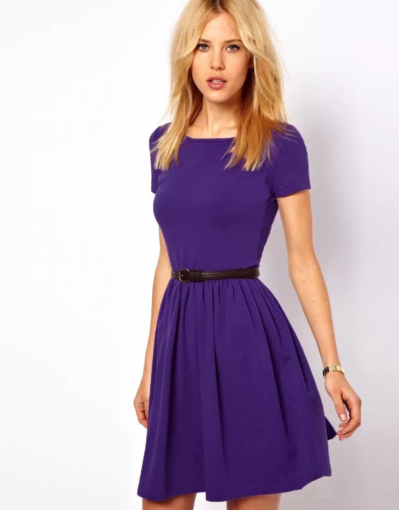 Платье фото в екатеринбург Купить новый случайный женщин Джерси платье солидный дизайн короткими рукавами s