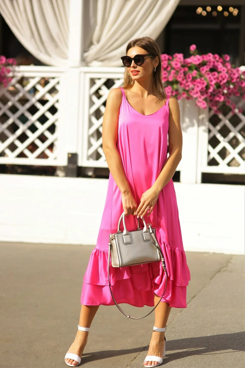 Платье фуксия фото Платье фуксия с белым - 95 фото