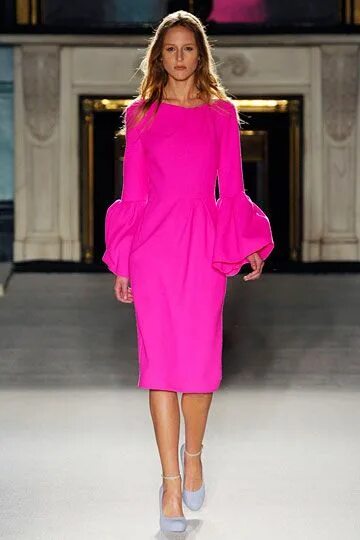 Платье фуксия фото Roksanda Ilincic Spring 2012 RTW Lantern sleeve dress, Ladies day dresses, Fashi
