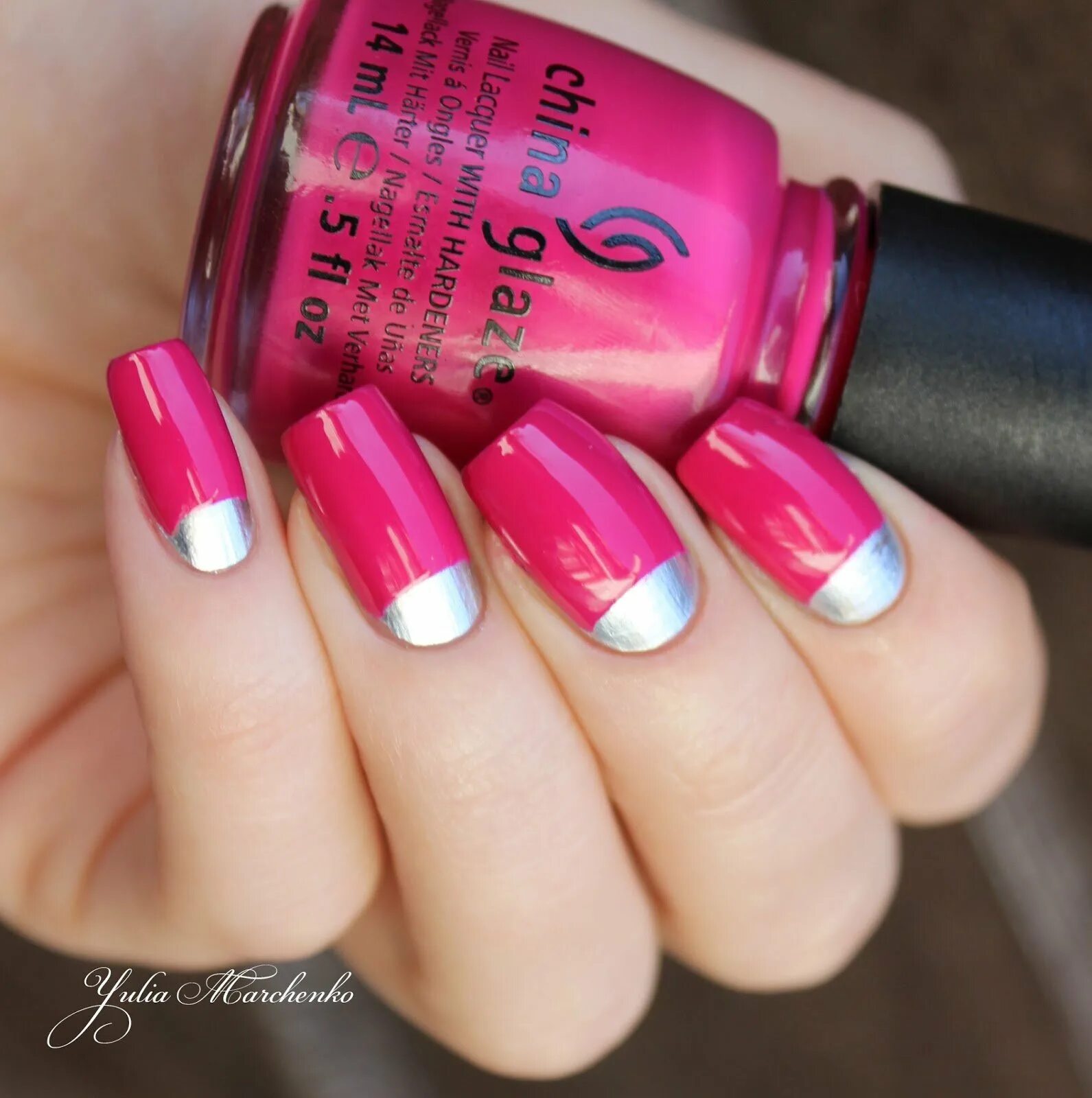 Платье фуксия маникюр цвета Френч фуксия (139 фото)