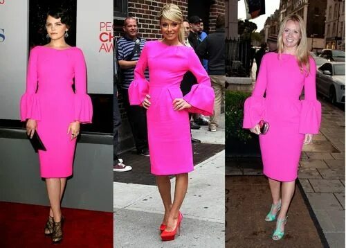 Платье фуксия маникюр цвета Same Dress, Who Wore it Best? Kelly Ripa, Ginnifer Goodwin, Kate Reardon Jossip 