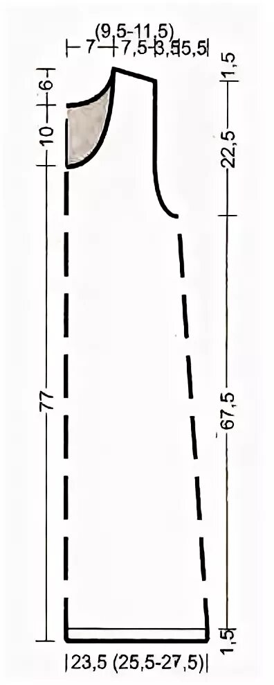 Платье футболка длинное выкройка Платье-майка без рукавов схема спицами " Люблю Вязать