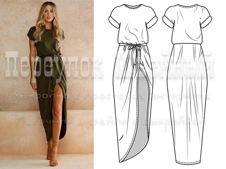 Платье футболка длинное выкройка Выкройка платья футболки с запахом US 0-30 #выкройки #ПереулокШвейный #SewLane #