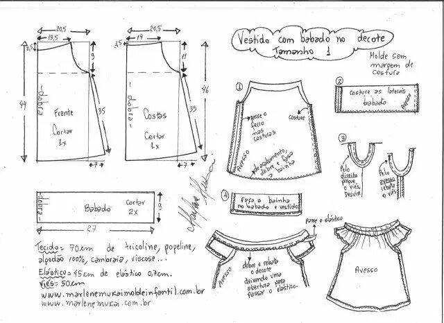 Платье футболка для девочки выкройка Воздушное платье для девочки.Размеры на возраст от года до 14 лет (Шитье и крой)