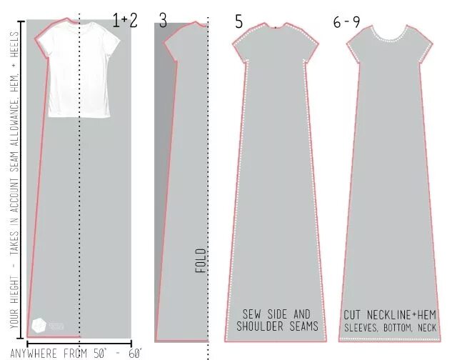 Платье футболка выкройка Очень простая выкройка платья - футболки (Diy) Maxi dress tutorials, Diy maxi dr