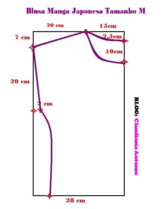 Платье футболка выкройка Como Fazer Blusa Manga Japonesa/ Modelagem - Claudineia Antunes Noções básicas d