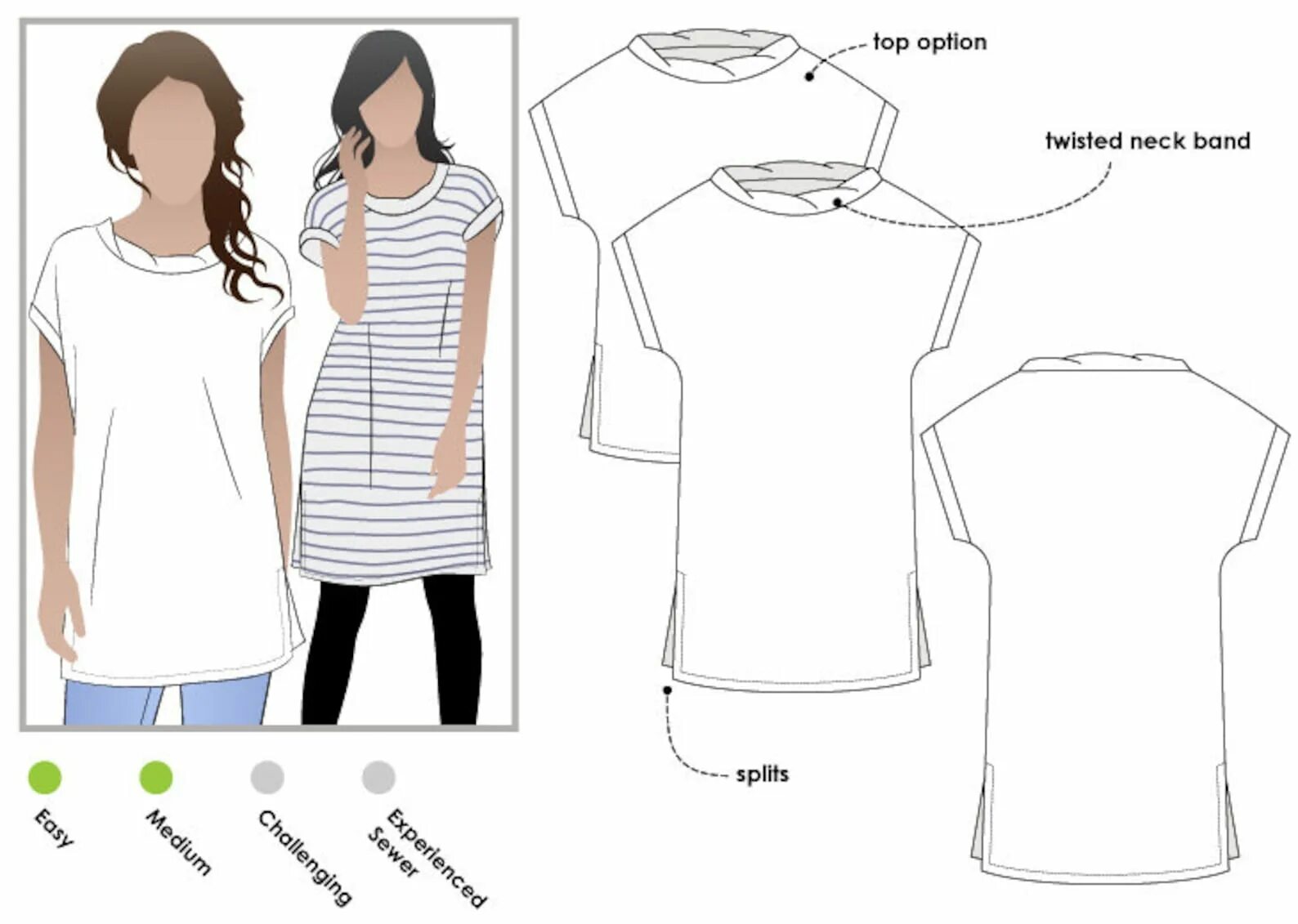 Платье футболка выкройка бесплатно Digital PDF Sewing Pattern Nora Woven Tunic / Dress Sizes Etsy