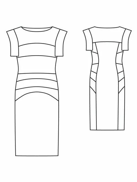 Платье футляр без выкройки Sewing Patterns Burda Style BurdaStyle.com Jersey dress pattern, Job interview d