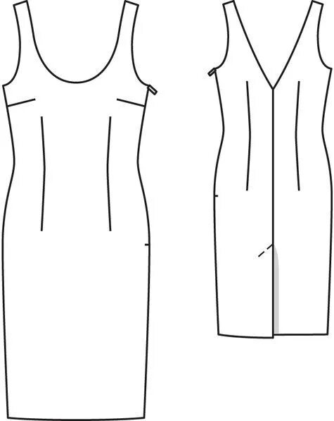 Платье футляр без выкройки Sewing Patterns Burda Style BurdaStyle.com Sheath dresses pattern, Dress sewing 