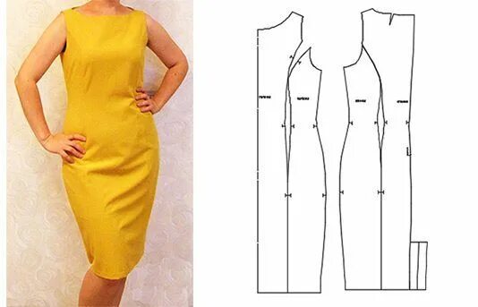 Платье футляр без выкройки Выкройка платья футляр: скачать Выкройка платья, Женские жилеты, Платья