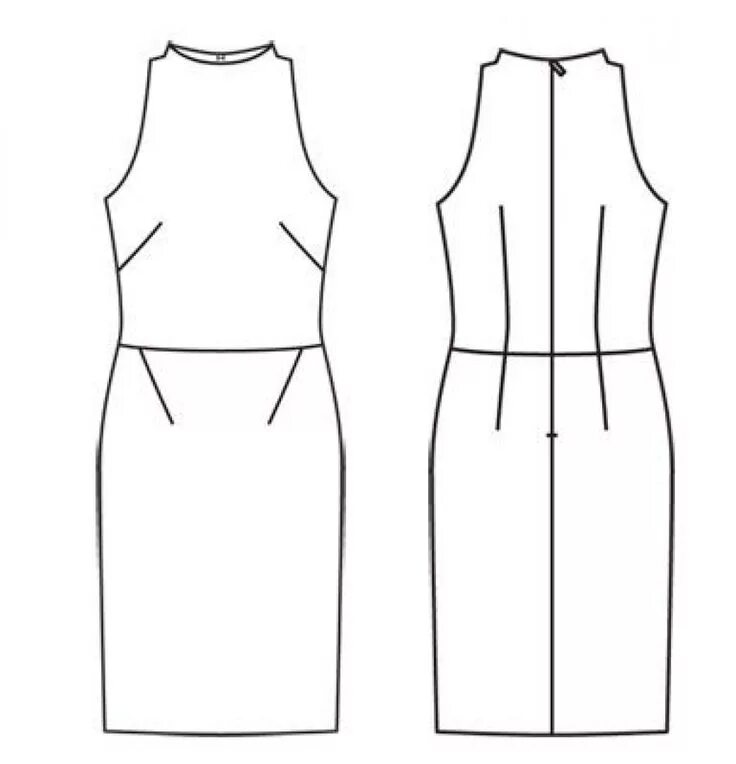 Платье футляр без выкройки Платье Платье эскизы, Дизайнер одежды, Модный дизайн эскизы