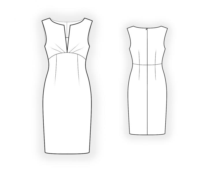 Платье футляр без выкройки Dress With Inset in 2024 Dress sewing patterns, Sewing dresses, Clothing pattern