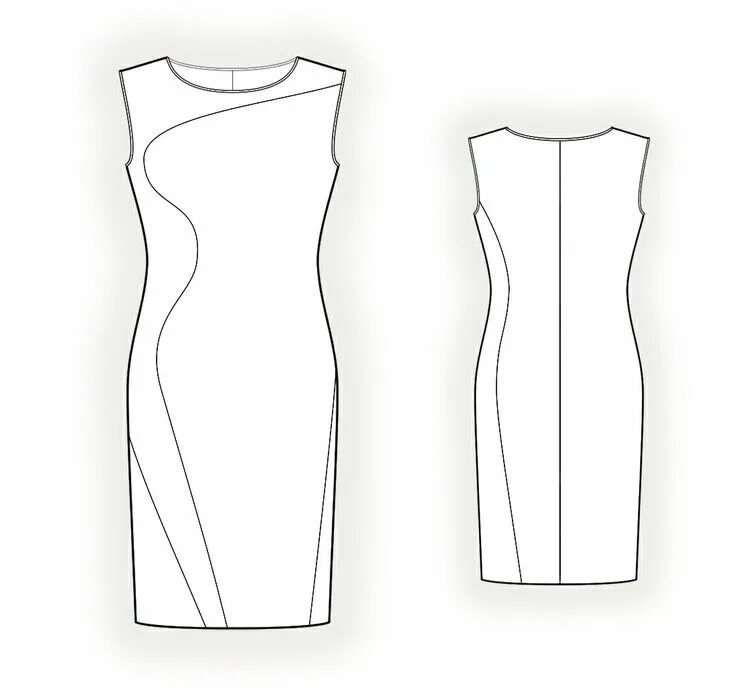 Платье футляр без выкройки Two-Color Dress - Sewing Pattern #4349 Made-to-measure sewing pattern from Lekal