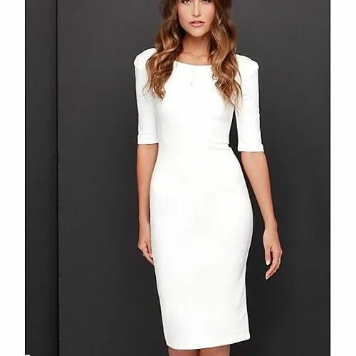 Платье футляр фото Buy solid half sleeve dress cheap online