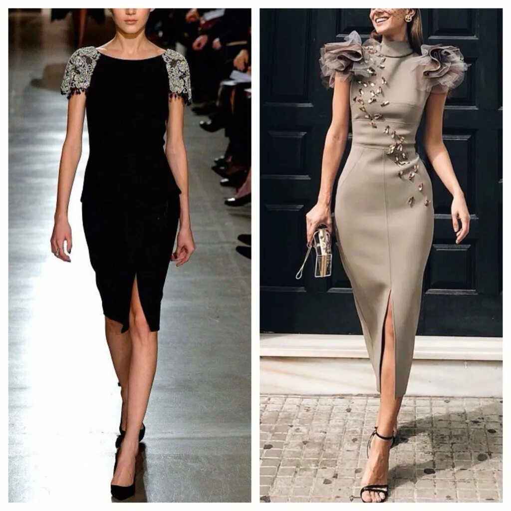 Платье футляр фото модного образа С чем носить платье футляр? Обувь, аксессуары, колготы, детали