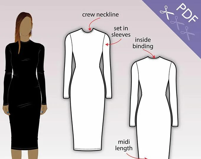 Платье футляр скачать бесплатную выкройку Make your own clothes by KommatiaPatterns on Etsy Bodycon dress pattern, Bodycon