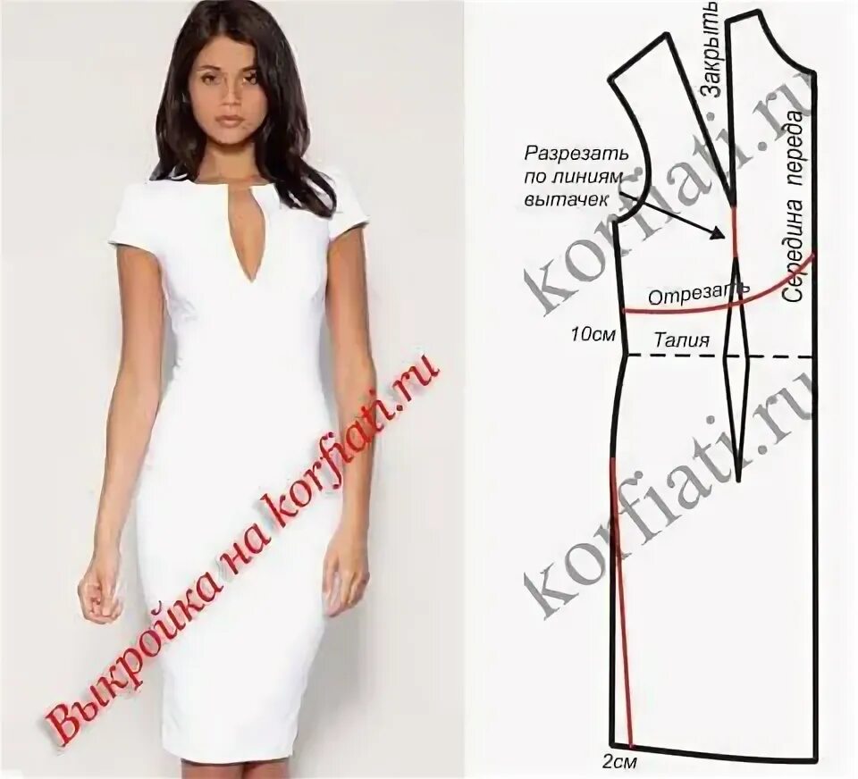 Платье футляр скачать бесплатную выкройку korfiati.ru Выкройка платья, Модные вещи своими руками, Бесплатная выкройка