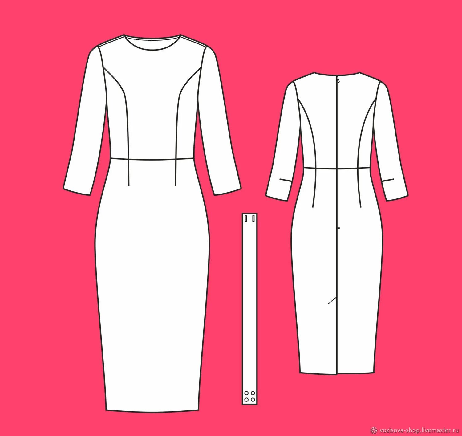 Платье футляр скачать выкройку Выкройка: базовое платье 44 размер в интернет-магазине Ярмарка Мастеров по цене 