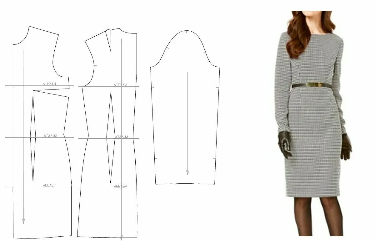 Платье футляр выкройка Выкройка и пошив платья футляр