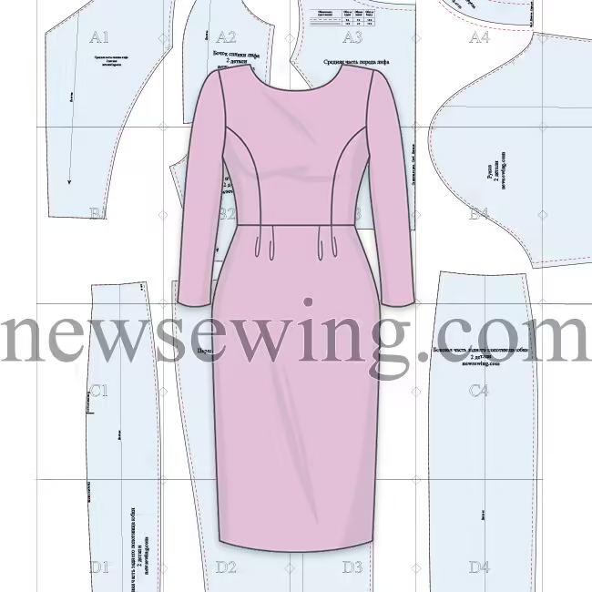 Платье футляр выкройка Платье-футляр Бесплатная выкройка Выкройка платья, Бесплатная выкройка, Выкройки