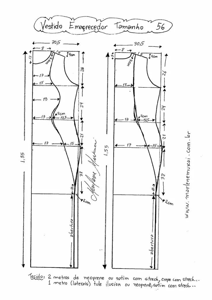Платье футляр выкройка размер Vestido que Afina a Silhueta 2 Выкройки, Пошив женской одежды, Выкройка платья
