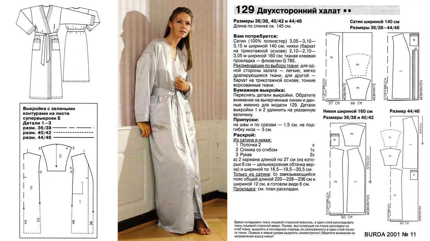 Платье халат с запахом выкройка Выкройки халата кимоно с запахом, описание пошива, фото, видео мк, 8 моделей