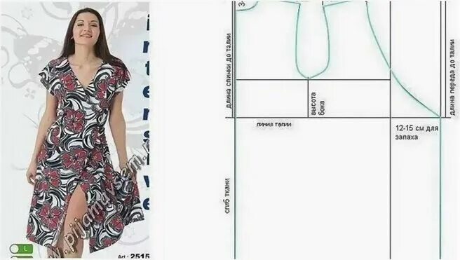 Платье халат с запахом выкройка Как сшить халат за 30 минут Выкройка одежды, Пошив женской одежды, Одежда