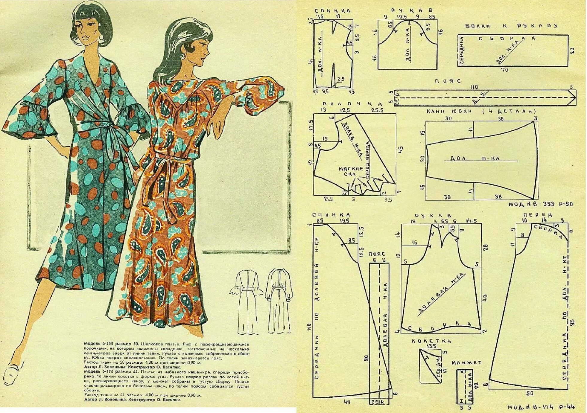 Платье халат выкройка купить Épinglé sur Выкройки 70-х г.