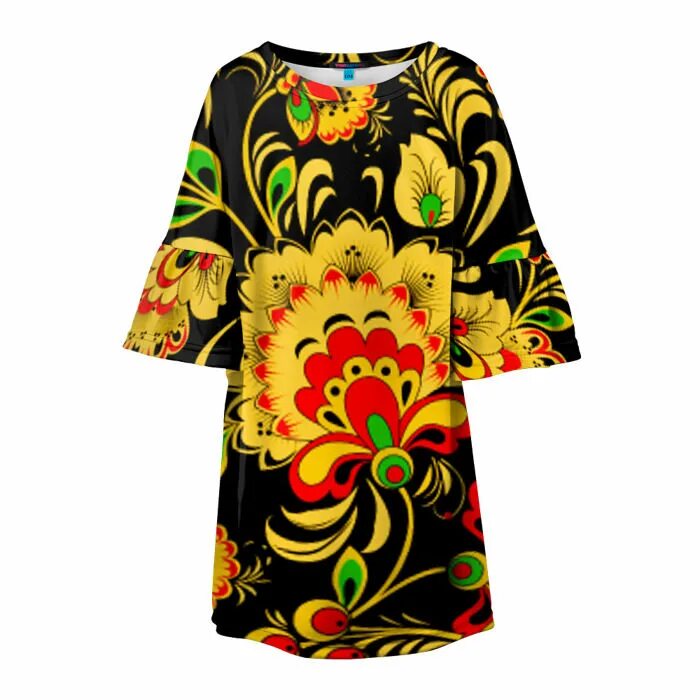 Платье хохлома женское в стиле Детское платье 3D Хохлома ❤ - купить по выгодной цене на "Все Футболки.Ру" Принт