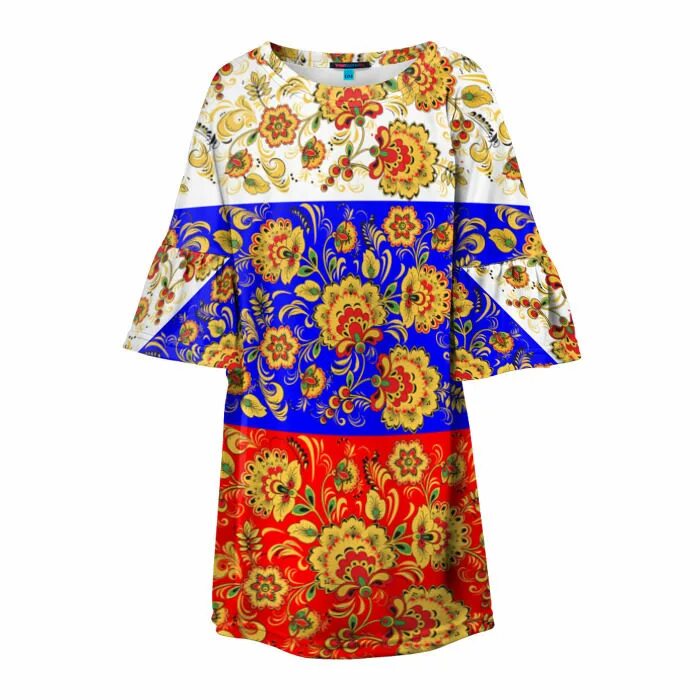 Платье хохлома женское в стиле Детское платье 3D Хохлома ❤ - купить по выгодной цене на "Все Футболки.Ру" Принт