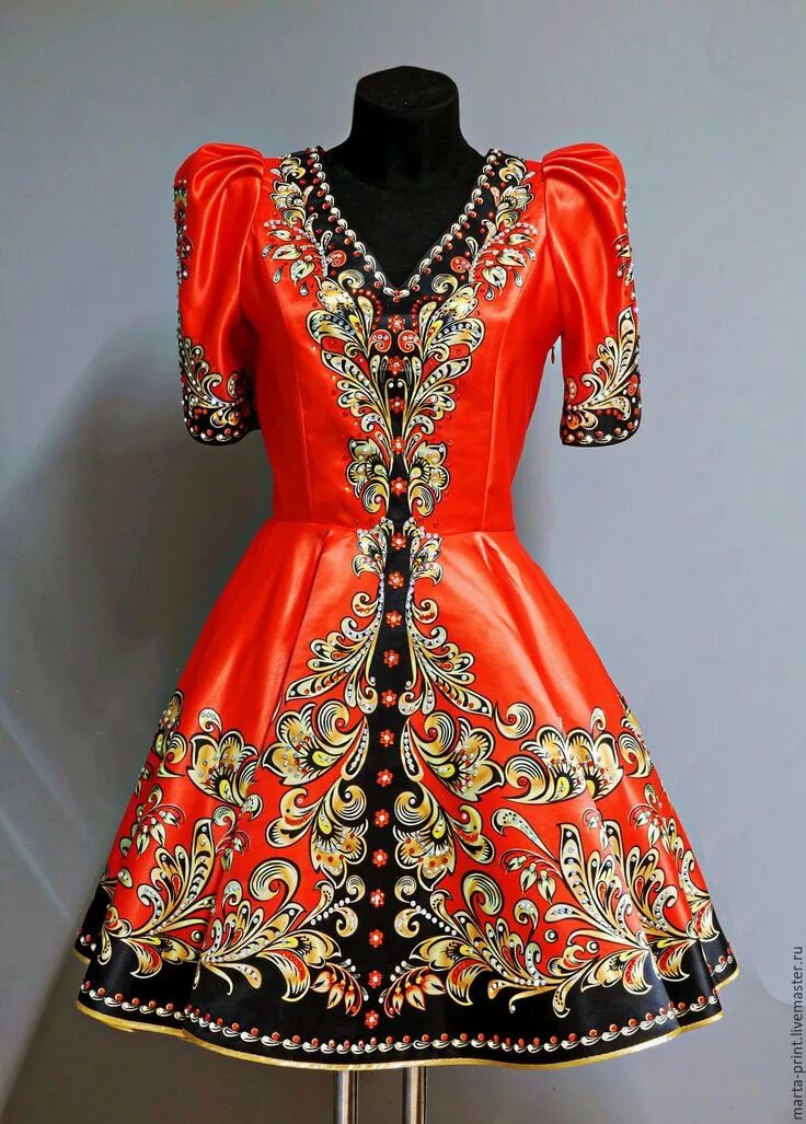 Платье хохлома женское в стиле Русская красавица в интернет-магазине на Ярмарке Мастеров Костюмы, Москва - дост