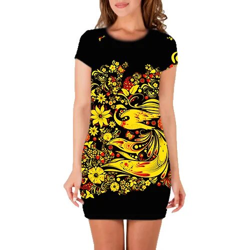 Платье хохлома женское в стиле Детское платье 3D - Хохломская роспись 5992683 купить в Москве: цены и отзывы