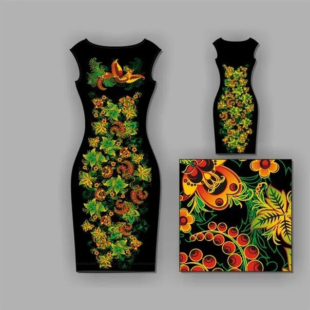 Платье хохлома женское в стиле В эскизах - Фотография 7 из 7 ВКонтакте