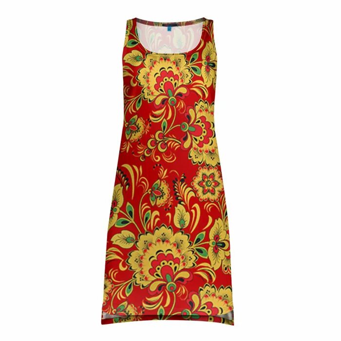 Платье хохлома женское в стиле Платье-майка 3D Хохлома ❤ - купить по выгодной цене на "Все Футболки.Ру" Принт -