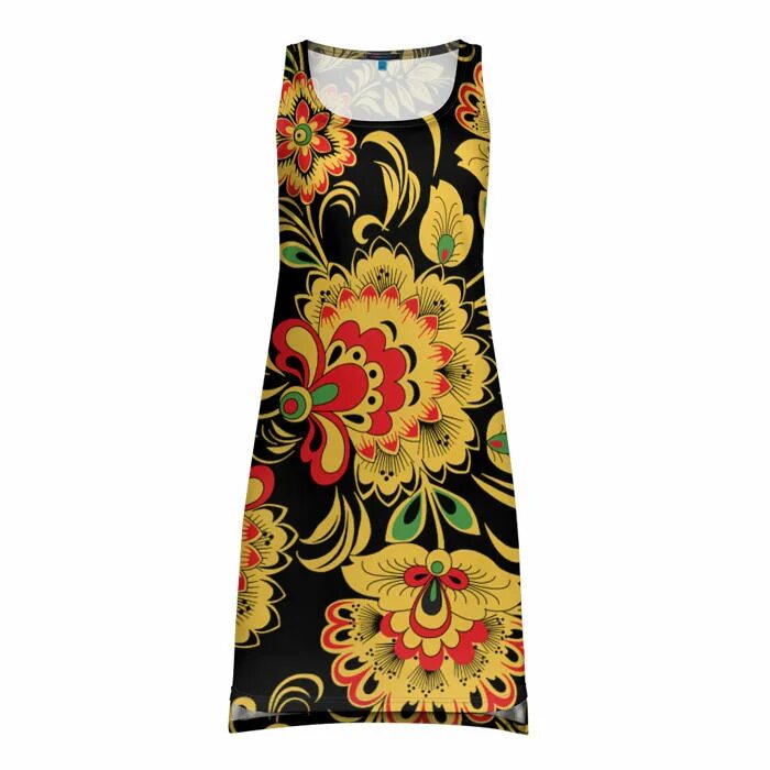 Платье хохлома женское в стиле Платье-майка 3D Хохлома ❤ - купить по выгодной цене на "Все Футболки.Ру" Принт -