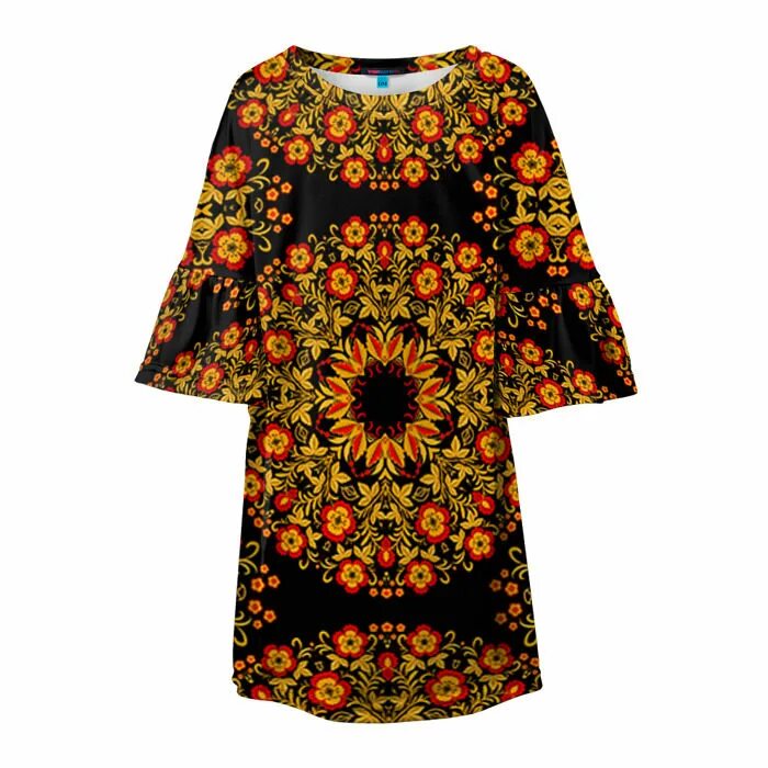 Платье хохлома женское в стиле Детское платье 3D Хохлома Роспись ❤ - купить по выгодной цене на "Все Футболки.Р