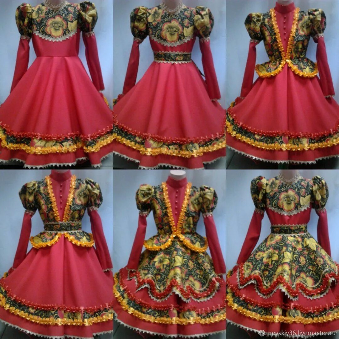 Платье хохлома женское в стиле Платье Хохлома - ТРАНСФОРМЕР в интернет-магазине Ярмарка Мастеров по цене 9500 ₽