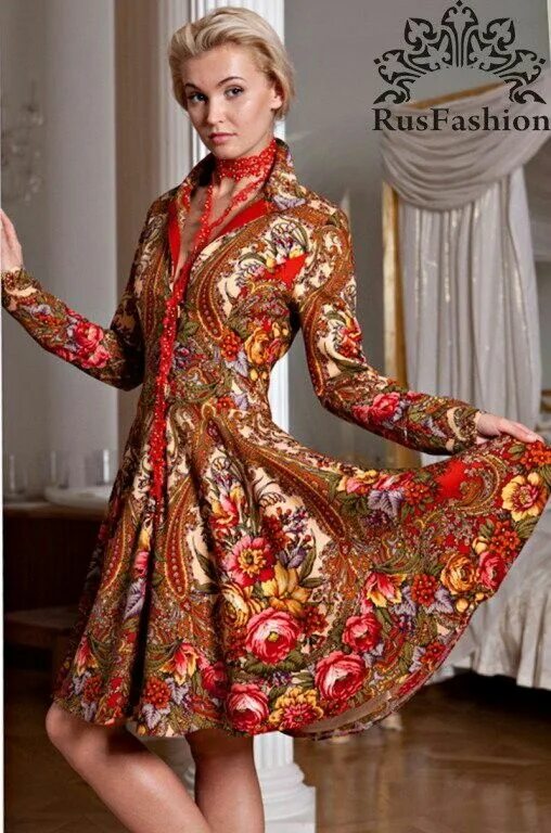 Платье хохлома женское в стиле Pin on Русские мотивы - славянский стиль. Fashion, Long sleeve dress, Dresses wi