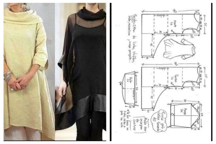 Платье хомутом выкройка Marlene mukai Túnica primavera otoño Moldes de ropa, Patrones de costura, Ropa