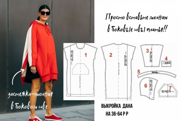 Платье худи выкройка Выкройки спортивной одежды. Интересные детали Шить просто - Выкройки-Легко.рф